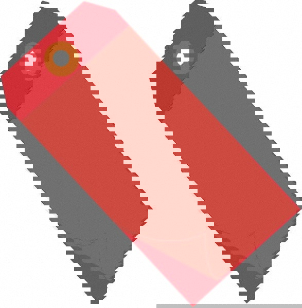 Blank Tag: 4-3/4'' High, Red, Vinyl